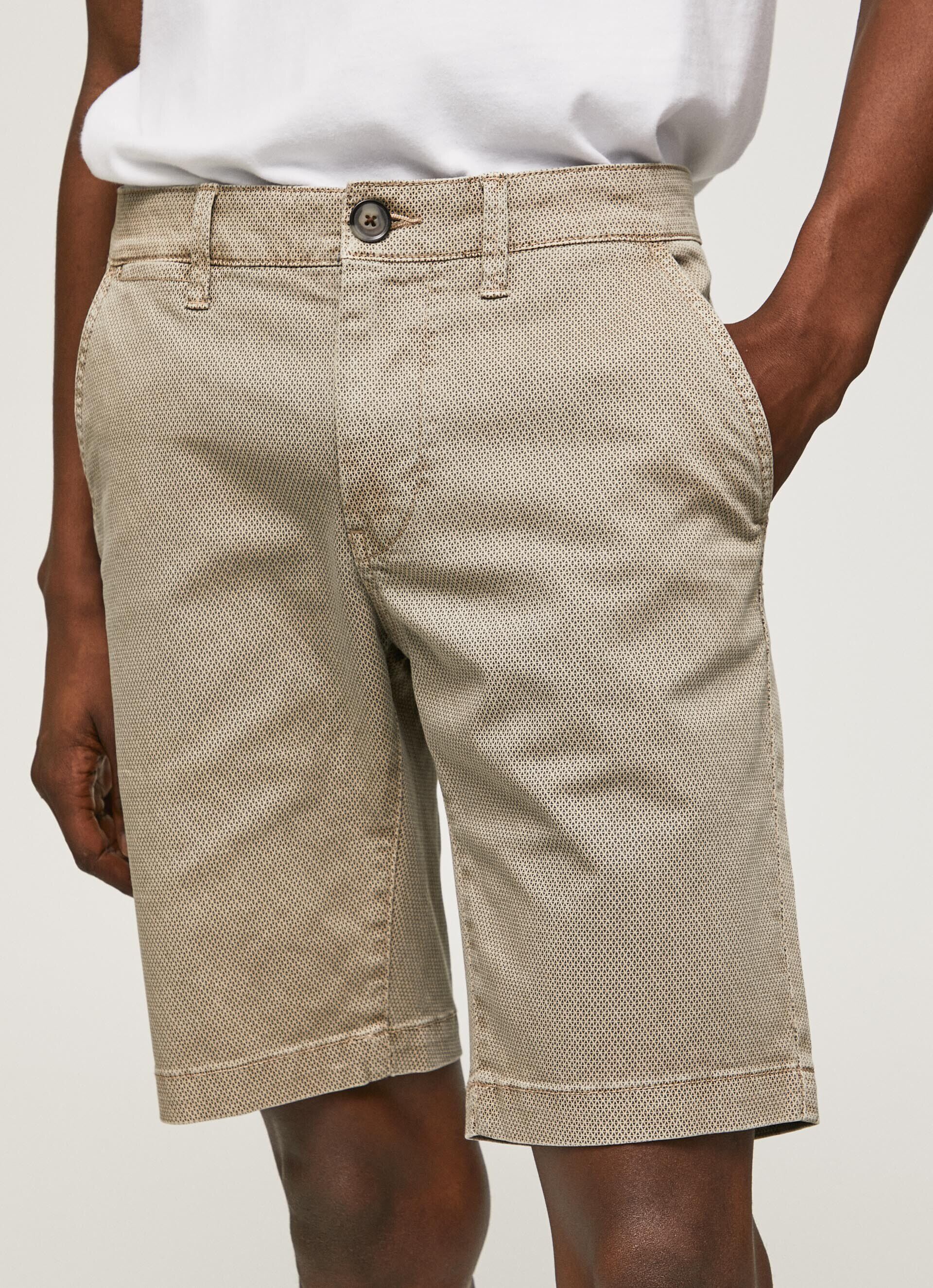 CHARLY FIT SLIM CHINO BERMUDA - bege malte