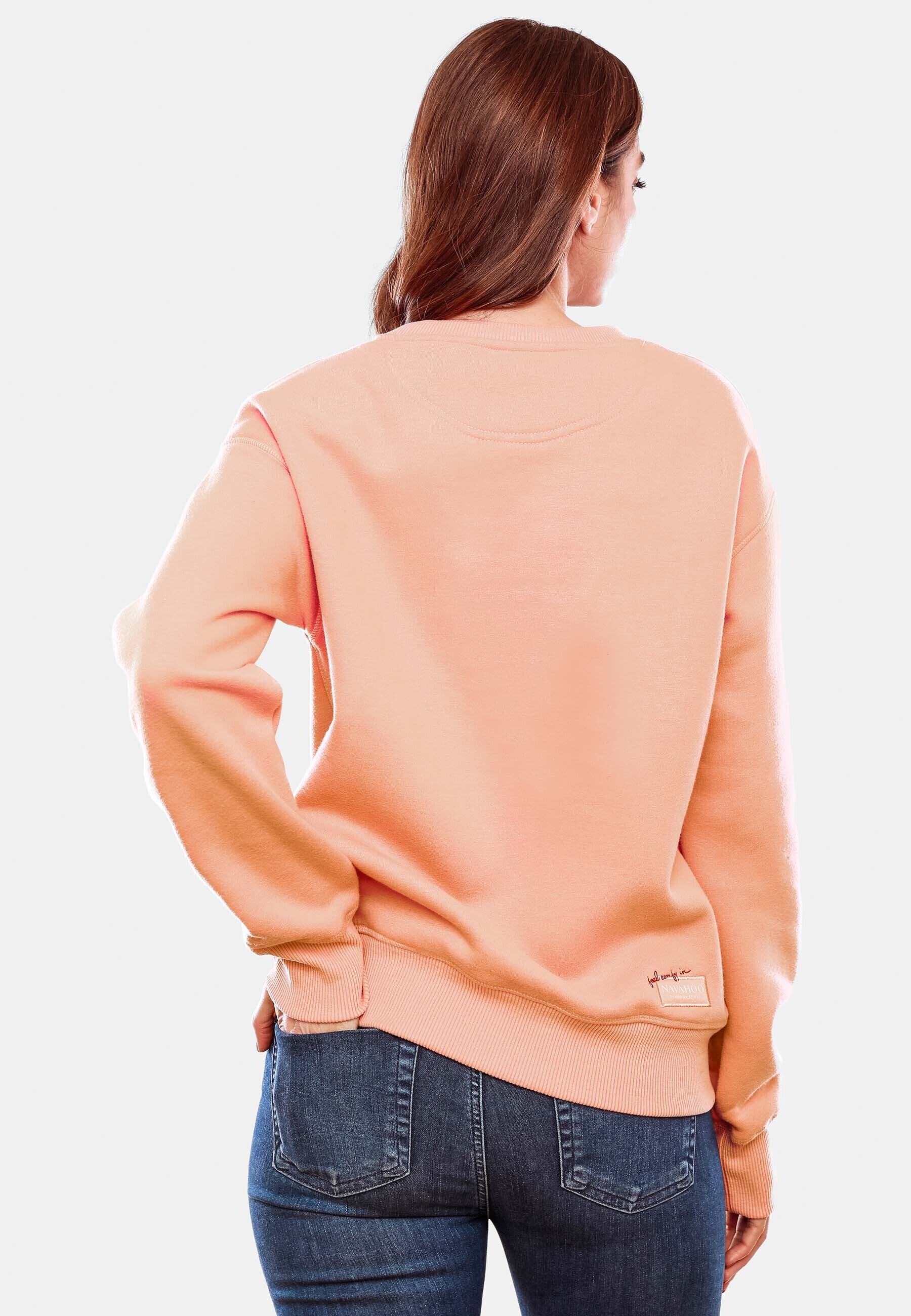 NAVAHOO Damen Stylischer Kapuzensweatshirt Pullover mit Rundhals-Ausschnitt ZUCKERSCHNECKE