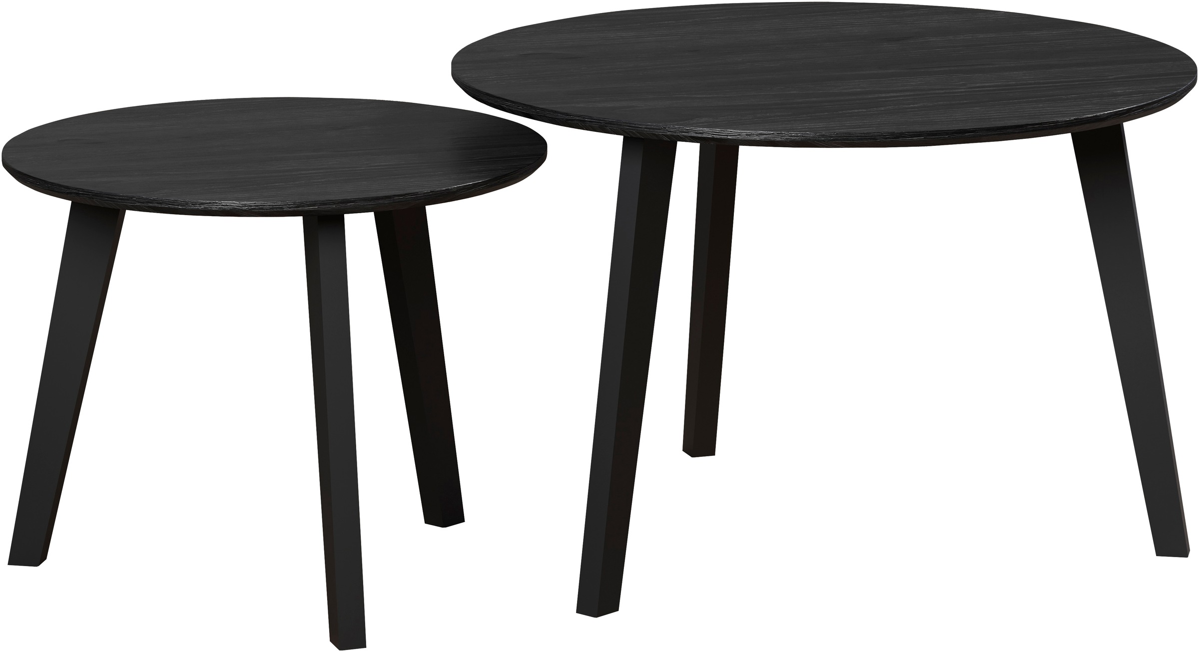 INOSIGN Couchtisch »Ronda« Set, 2 Stk. tlg. Beistelltische mit Massivholzfüssen - Masse (B/T/H) 50-70/39-45/50-70 cm