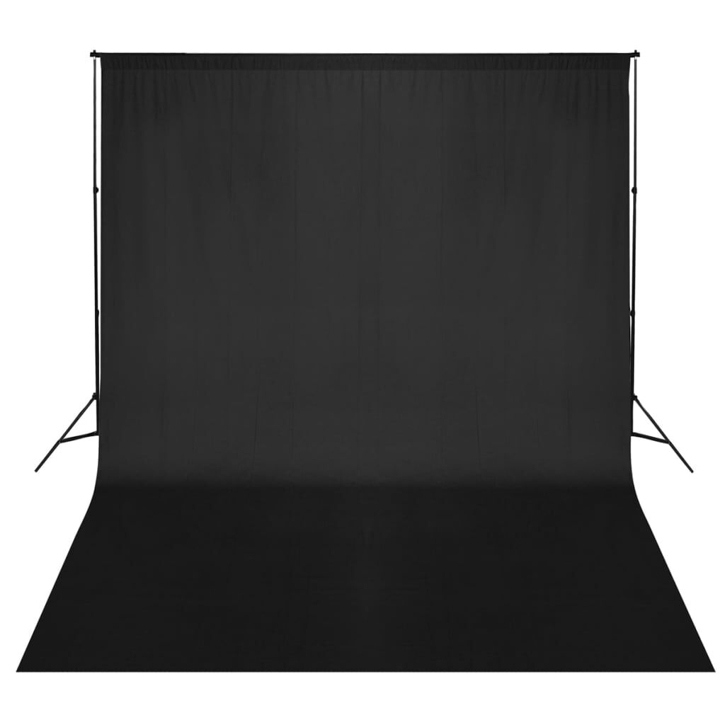 vidaXL Achtergrond ophangsysteem met zwarte achtergrond 300 x 300 cm