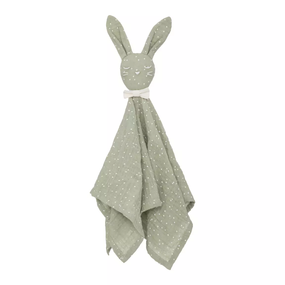 Doudou bébé coton (H50 cm) Lapin Vert