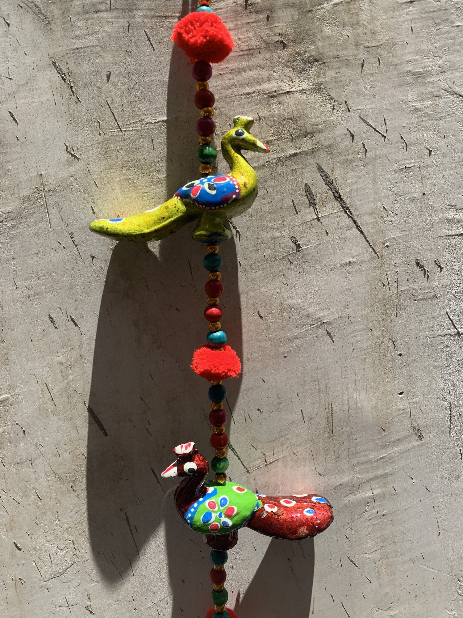 5er Kette 'Pfauen', multicolor, H 75 cm von fischer's lagerhaus