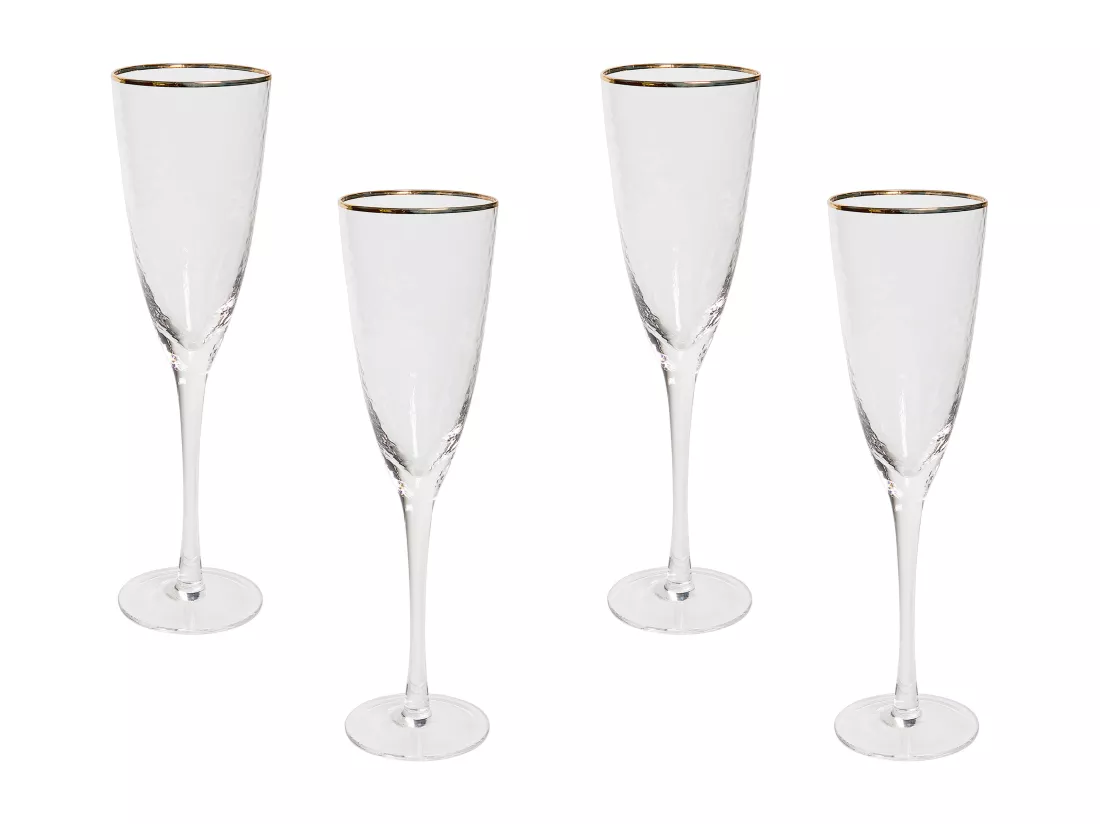 Lot de 4 flûtes à champagne TOPAZ 250 ml Transparent