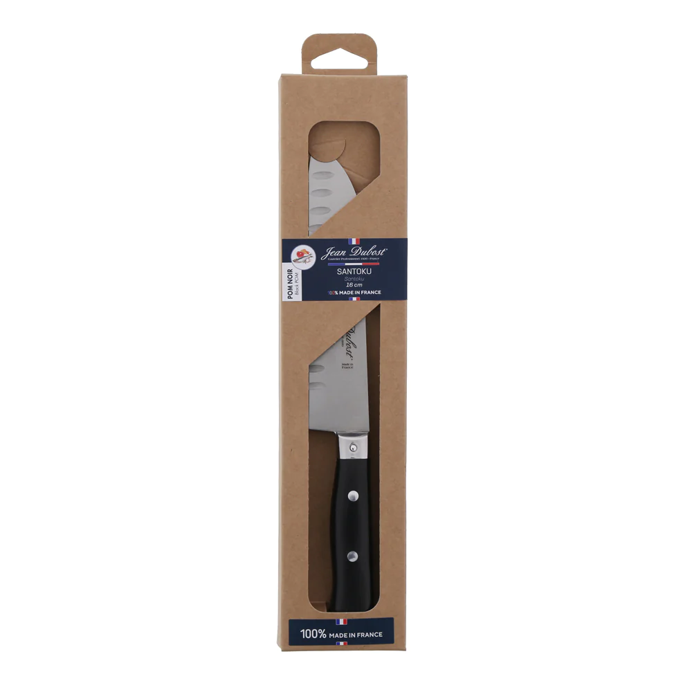 Couteau santoku POM noir Jean Dubost