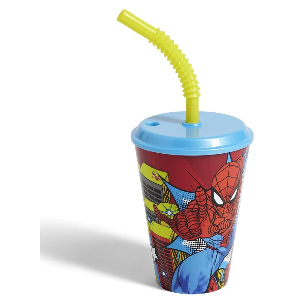 Gobelet enfant avec paille Spiderman Ø9xH16,3cm