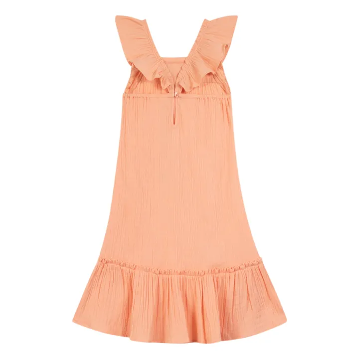Bonton Robe à Volants Celia Coton Bio | Abricot