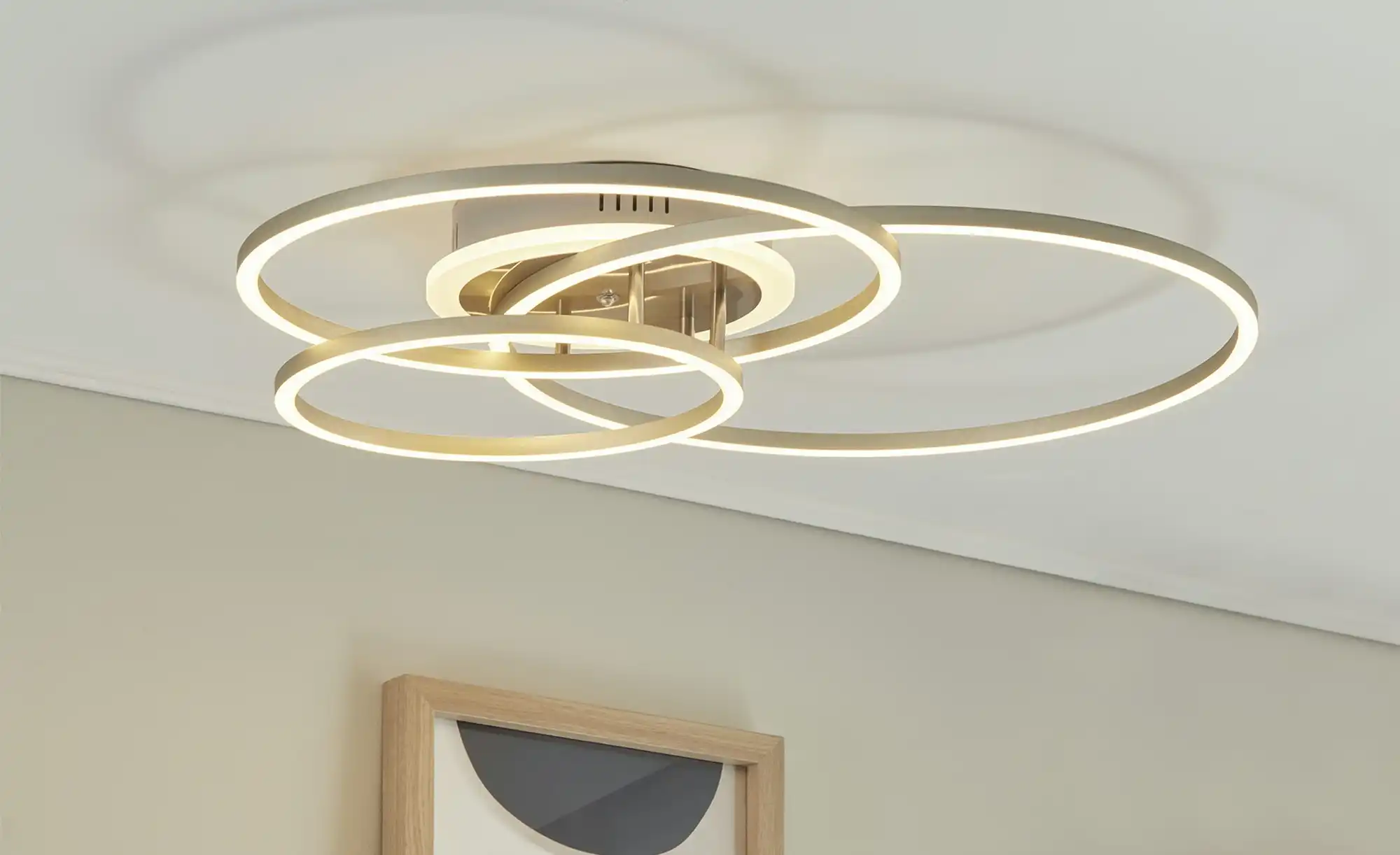 Meisterleuchten LED-Deckenleuchte, 3 Ringe, alufarben