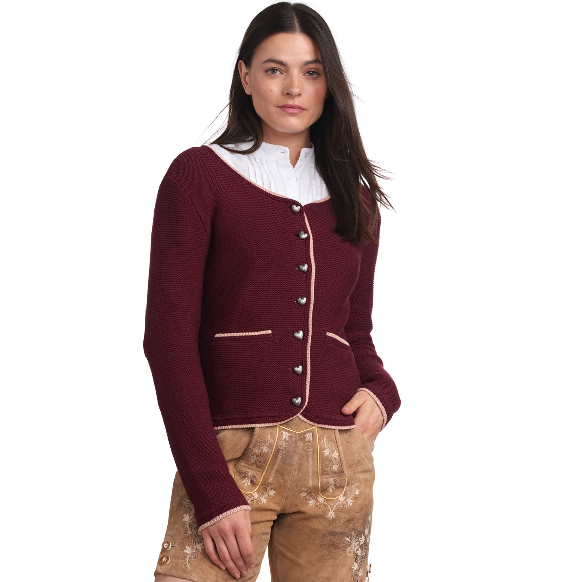 Gina Benotti Damen Janker mit Taschen dunkelrot