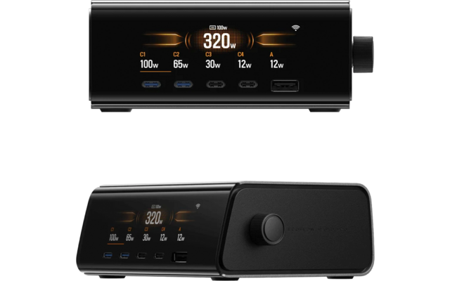 EcoFlow Rapid Pro Desktop-Ladegerät für Rapid Pro Powerbanks mit 4x USB-C / 1x USB-A / 320  W