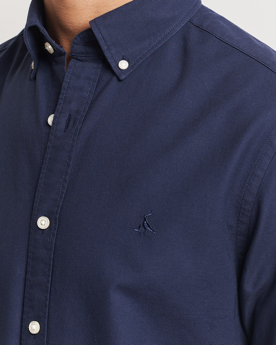 Charles Tyrwhitt Button Down Stretch Oxford Shirt Navy