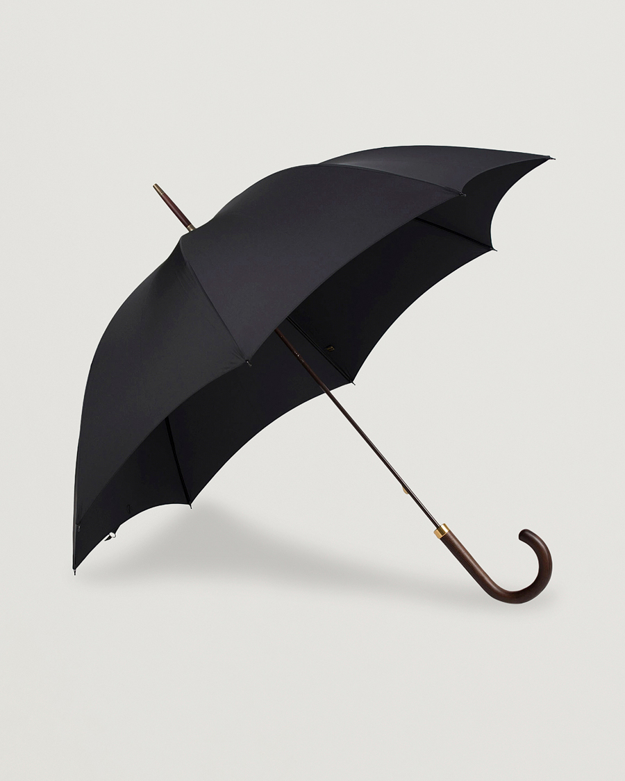Fox Umbrellas Polished Hardwood Umbrella Black