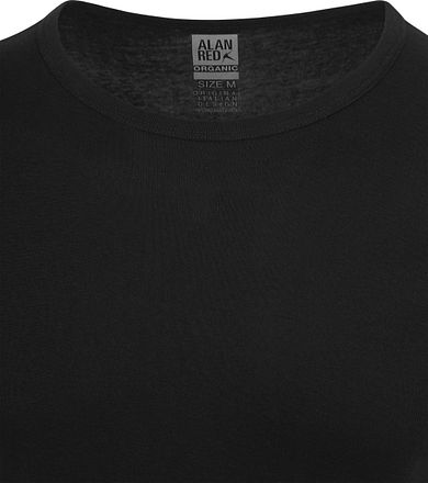 Alan Red Organic O-Hals T-Shirt Zwart 2-Pack 7030/2P/99 Copenhagen Rib Black kopen