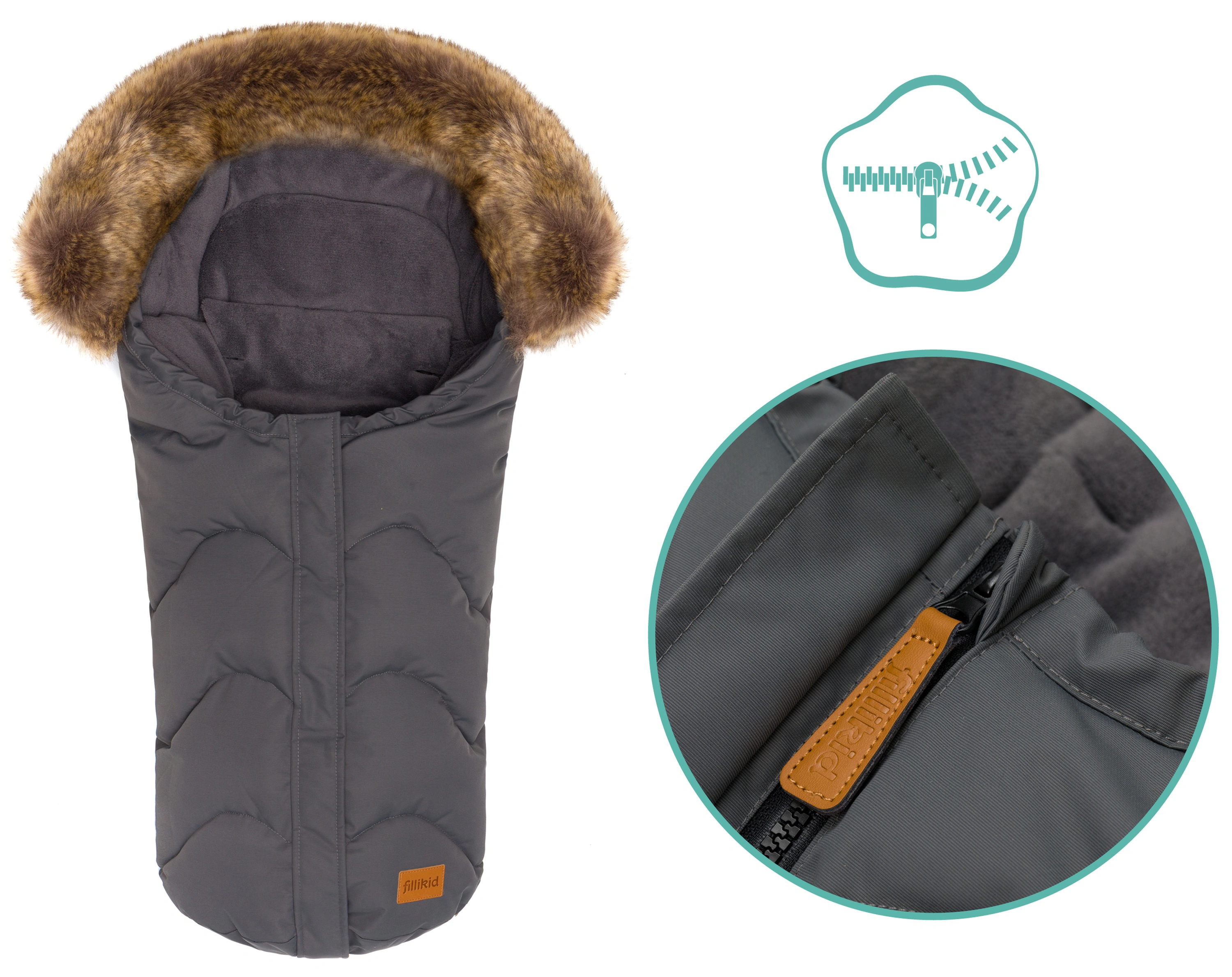 Winterfußsack LHOTSE in grau