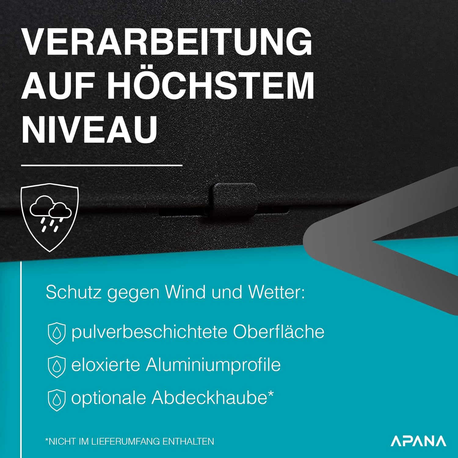 APANA Gasheizer 12,5kW Bellamente Cristal – Gas Heizpilz in Anthrazit mit Transportrollen – Terrassenheizer mit Umkippsicherung & Abschaltautomatik – Outdoor Heizstrahler für Garten & Balkon