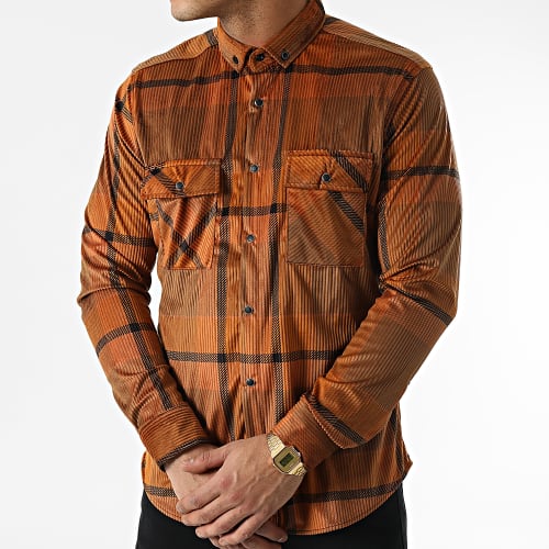 Chemise Manches Longues A Carreaux Y-3560-06 Marron