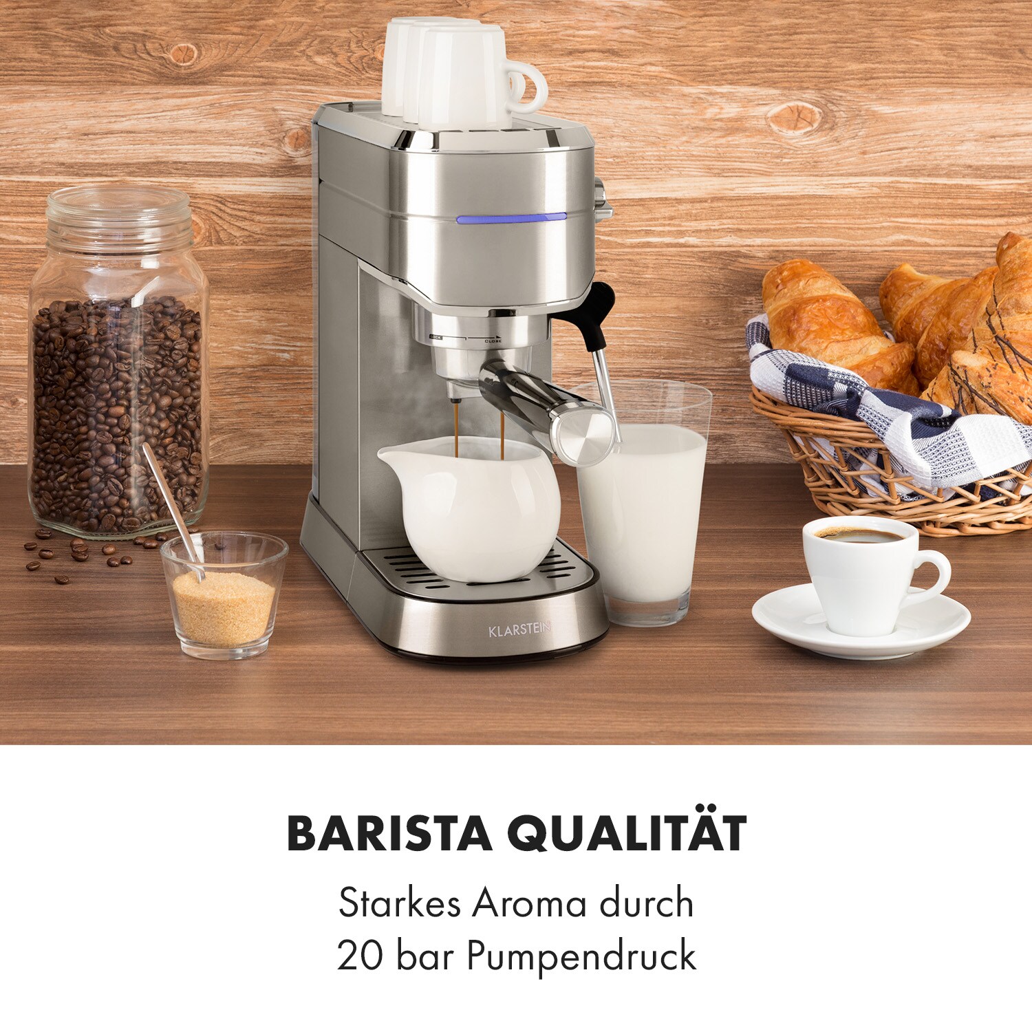 Futura Espressomaker 20 bar 1450 Watt 20 bar Wassertank: 1,25 Liter rostfreier Edelstahl Silber