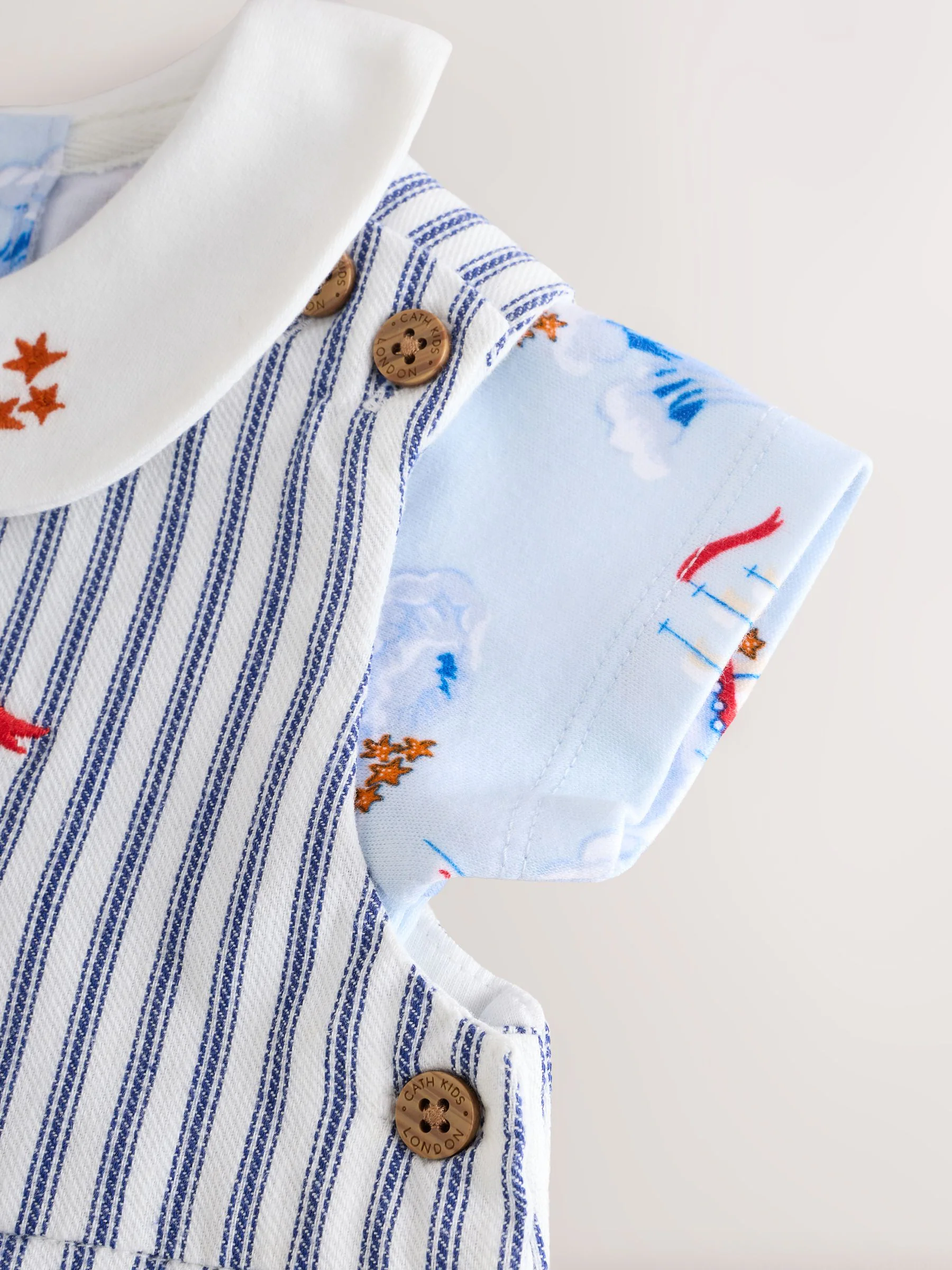 Blauw gestreept - Cath Kidston 100% katoenen Baby bretelbroek