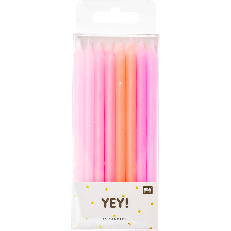 Rico Design Tortenkerzen Candy, rosa