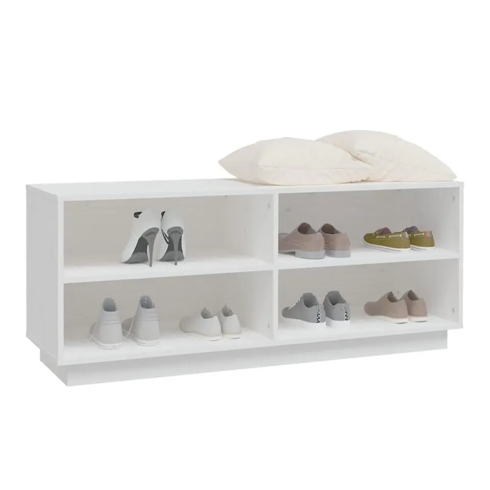 vidaXL - Schoenenkast - Wit - Grenenhout