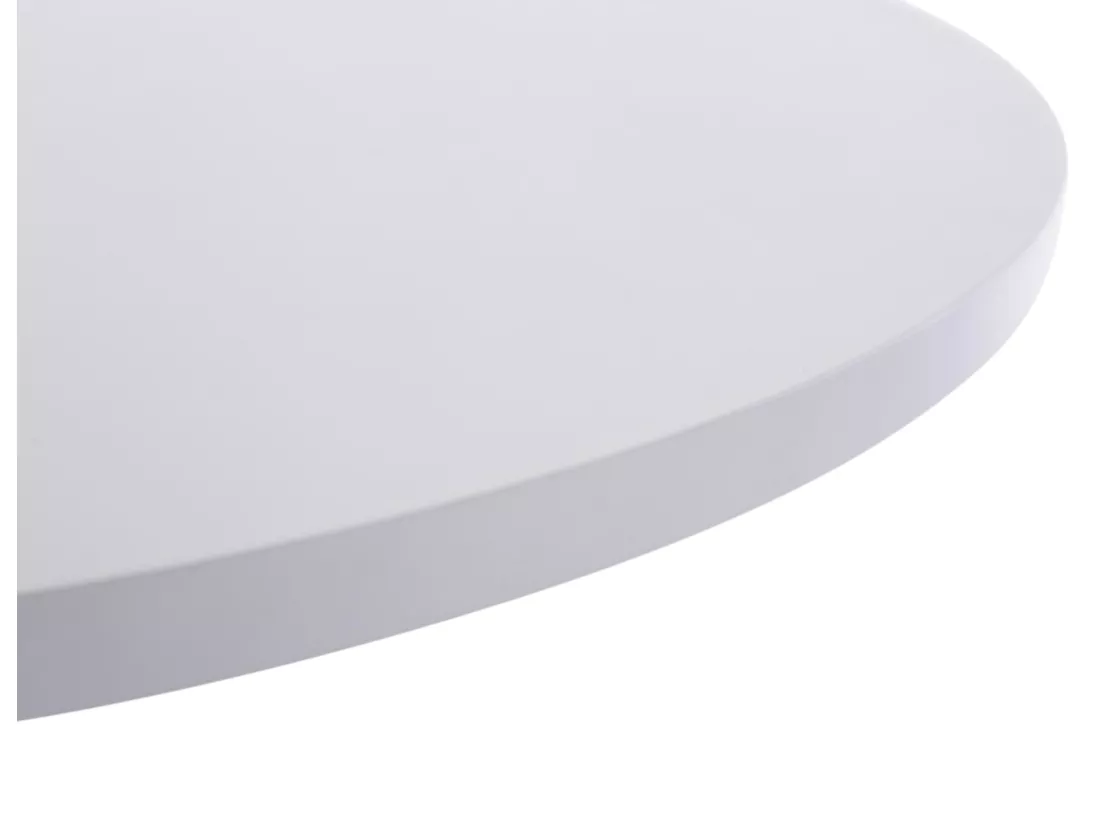 Lot de 2 Table haute de bar - rond Ø 60 cm - Bois - Blanc mat - rund