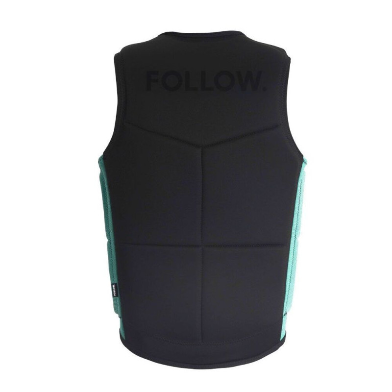 Gilet impact follow section black-teal
