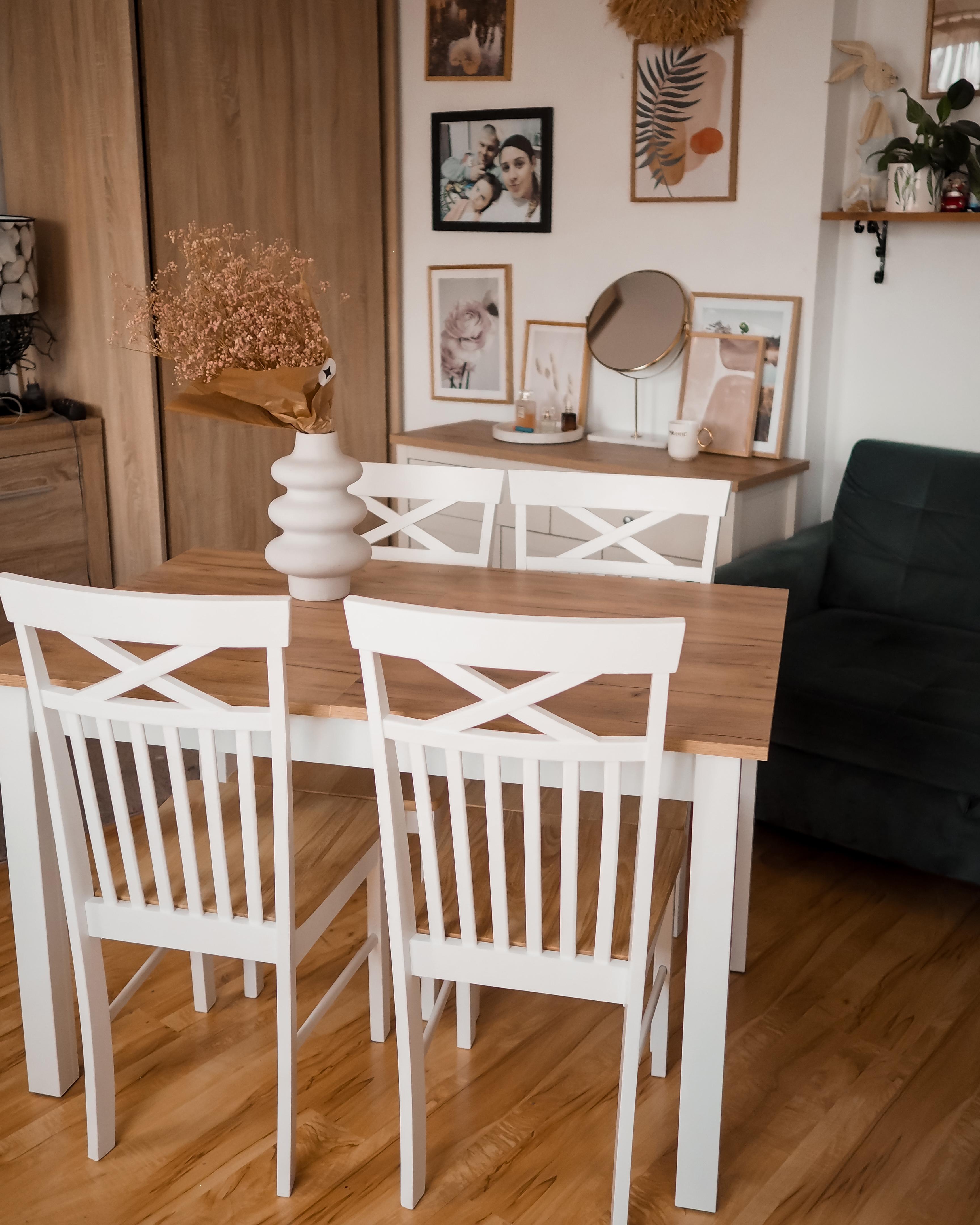 Set van 2 eetkamerstoelen HOUSTON Hout Wit