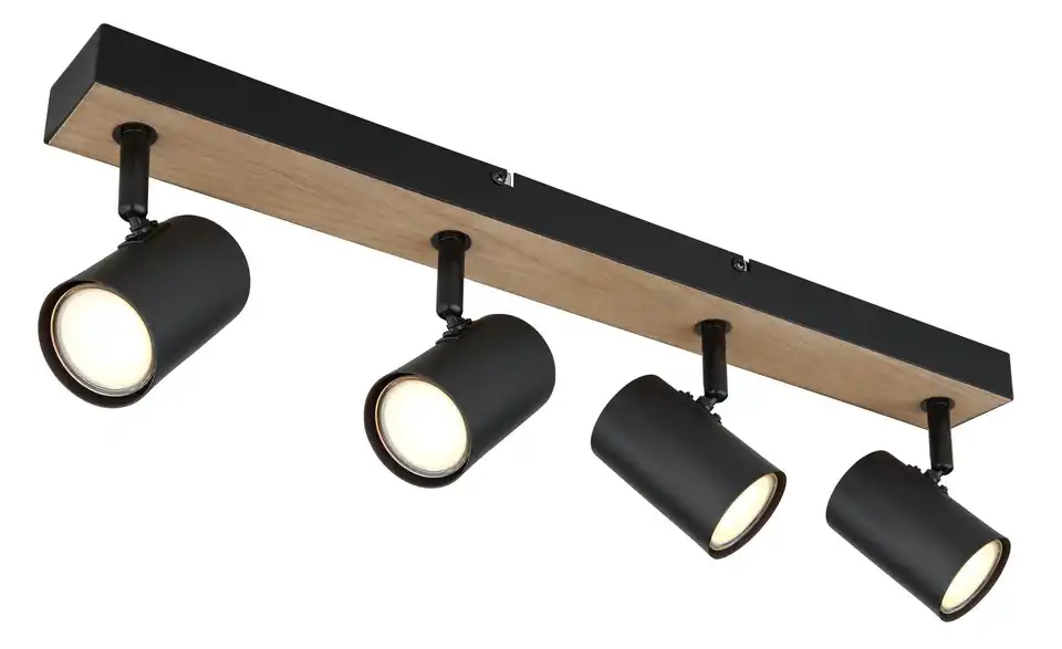 Deckenstrahler 13,5 cm 6 cm 4-flammig 55,5 cm matt, Schwarz