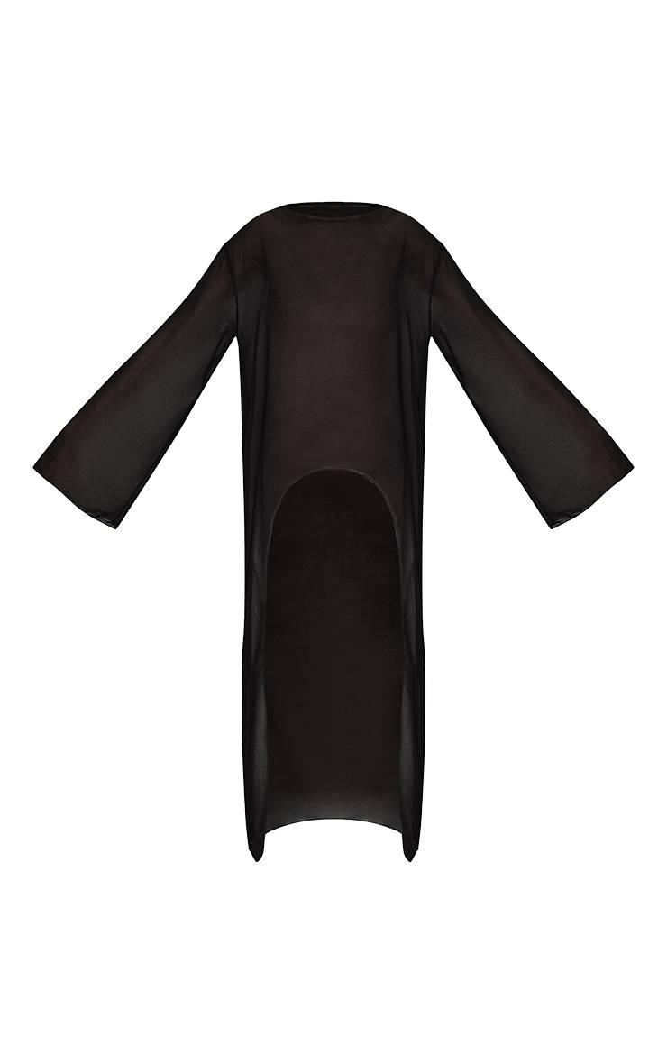 Noir Haut Longline Extrême En Mousseline