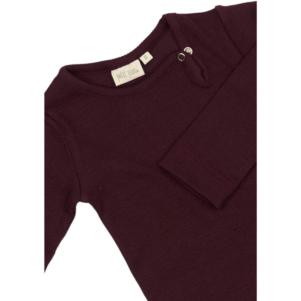 Køb Petit Piao Dark Grape Body L/S Modal
