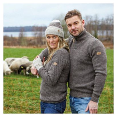 Pull Ivanhoe NLS Pétale de bouleau col rond - 100% pure laine non teinte