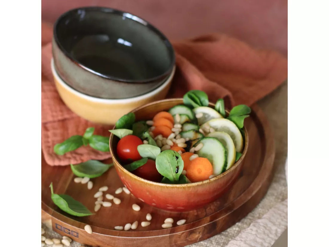 Ogo Living - Poke Bowl 12.5cm En Gres Rouge 360 Ml