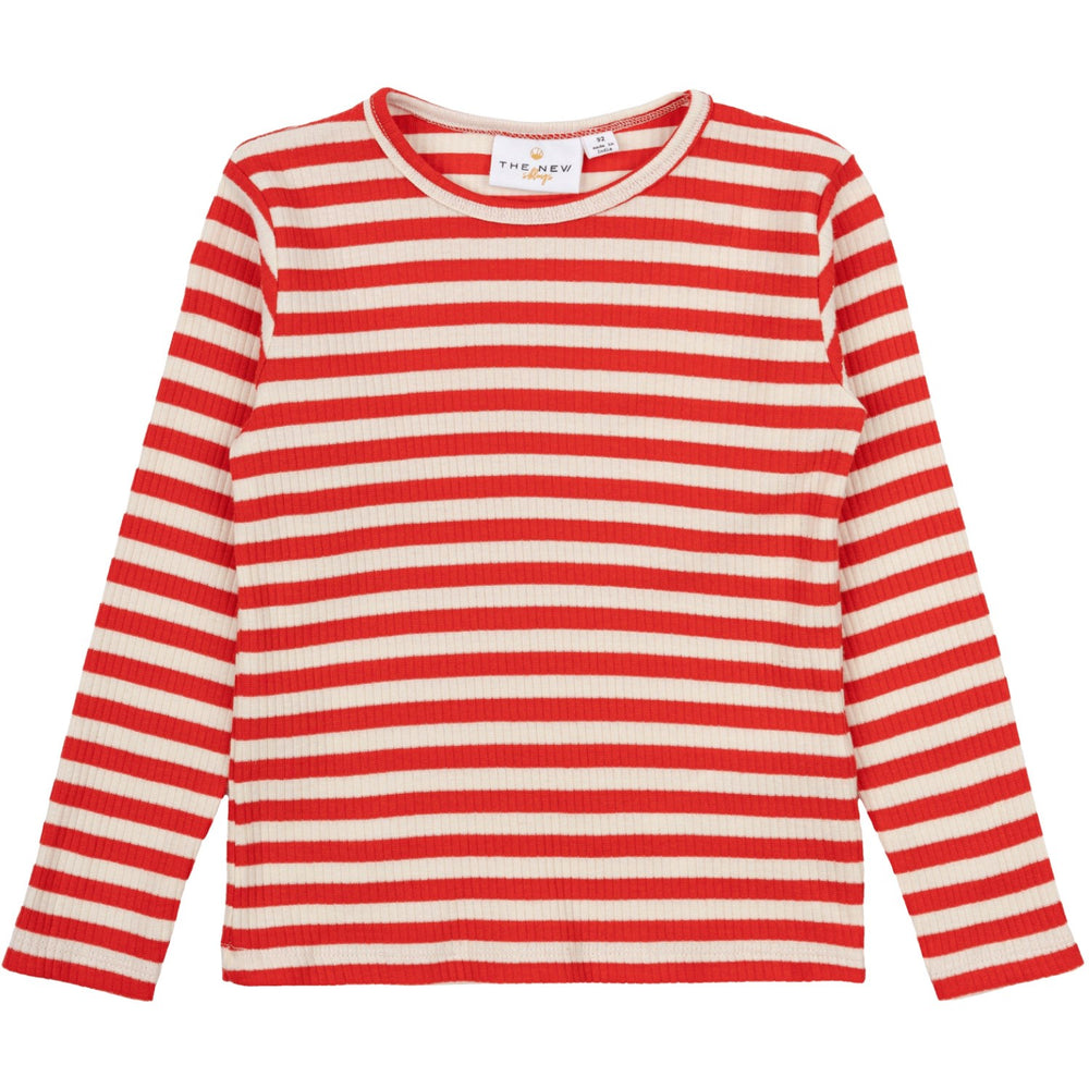 Køb THE NEW Siblings Poppy Red Striped Fro Uni Rib Bluse