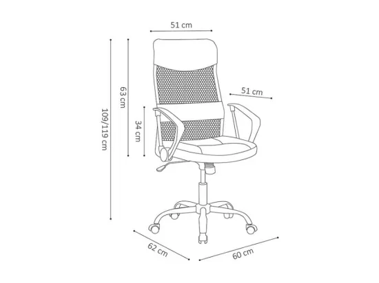 Chaise de bureau JOY – Tissu filet noir – Hauteur réglable 109-119 cm – Ergonomique et design