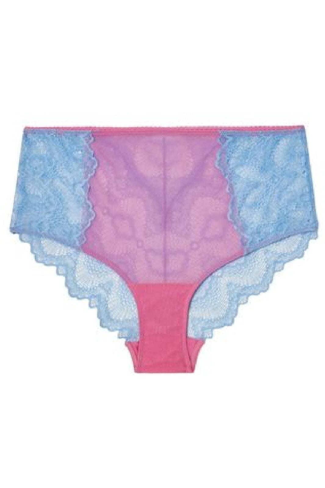 Understatement Underwear Lace Mesh Highwaist Briefs light blue candy pink