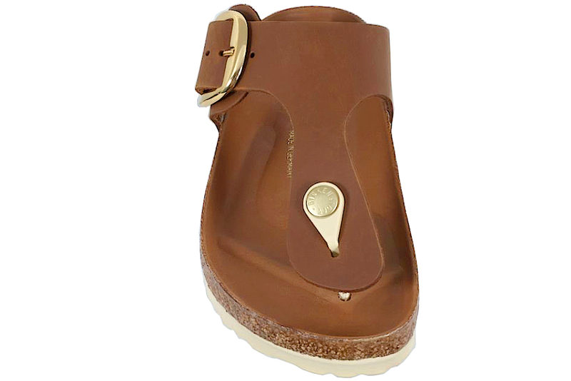 BIRKENSTOCK GIZEH BIG BUCKLE SLENTERS I BRUNT OLIERET SKIND