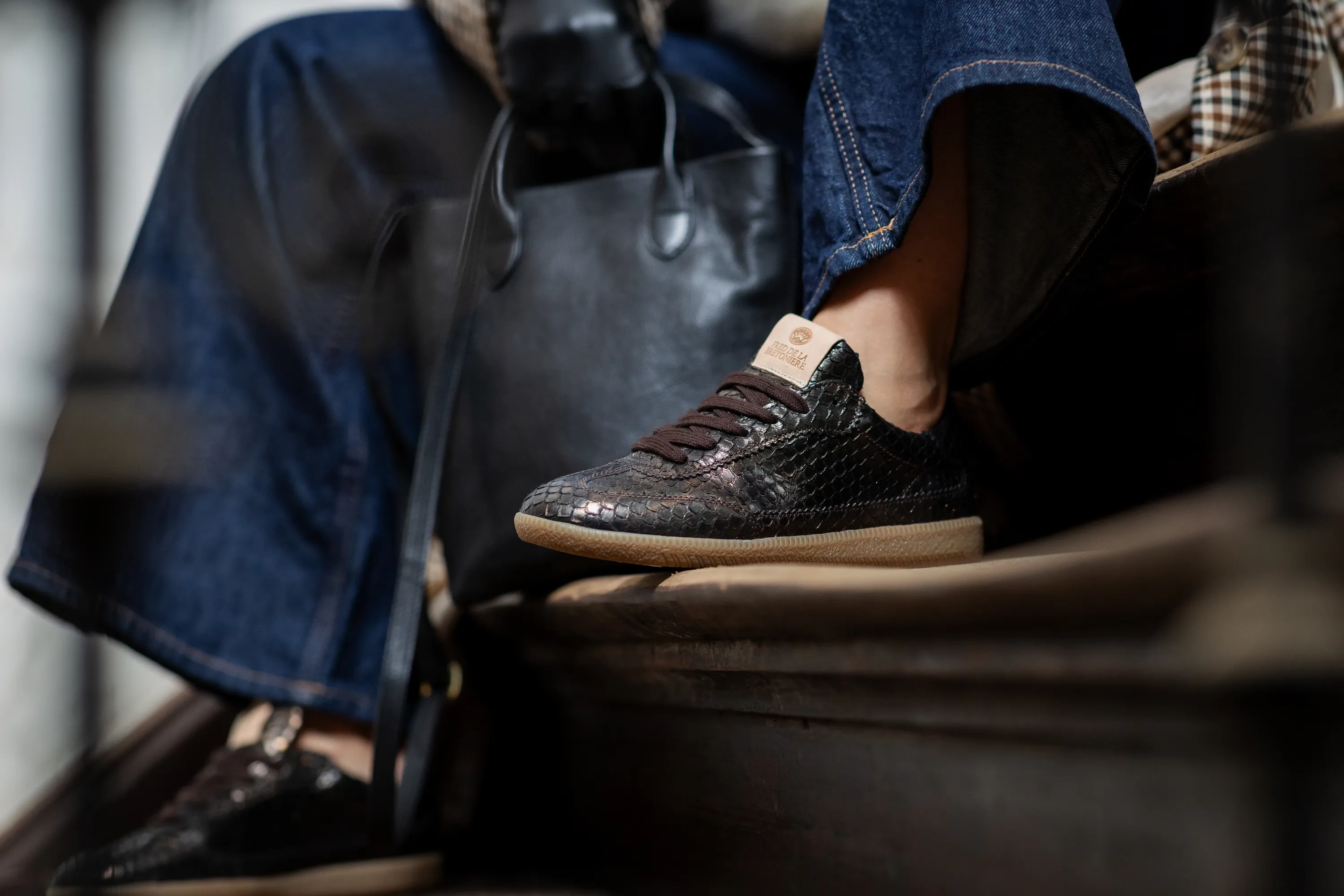 PEARL BASE Sneaker snake Camel