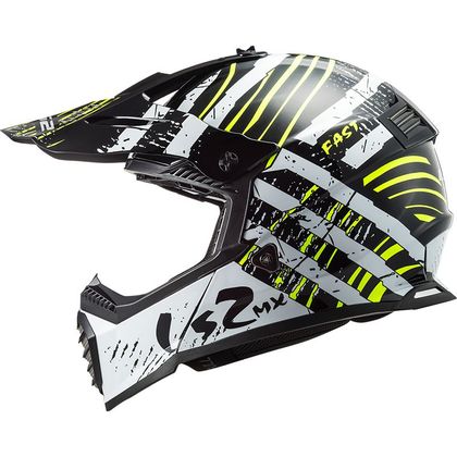 Casque cross LS2 MX437 - FAST EVO - VERVE - BLACK WHITE 2023 - Noir / Blanc
