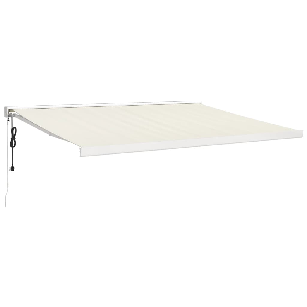 Auvent rétractable crème 4x3 m tissu et aluminium