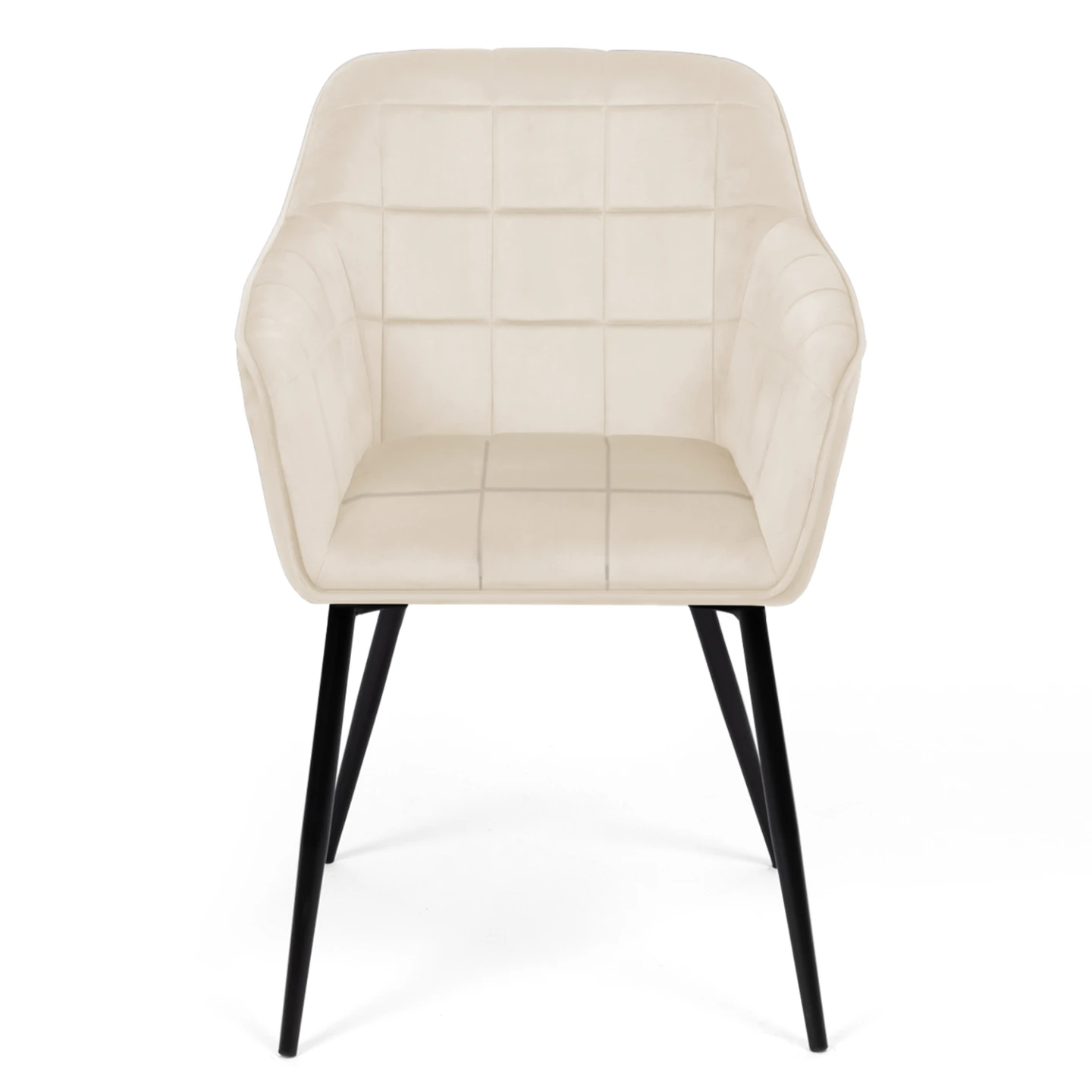 Lot de 2 chaises de salle à manger, fauteuils de table MADY en velours beige