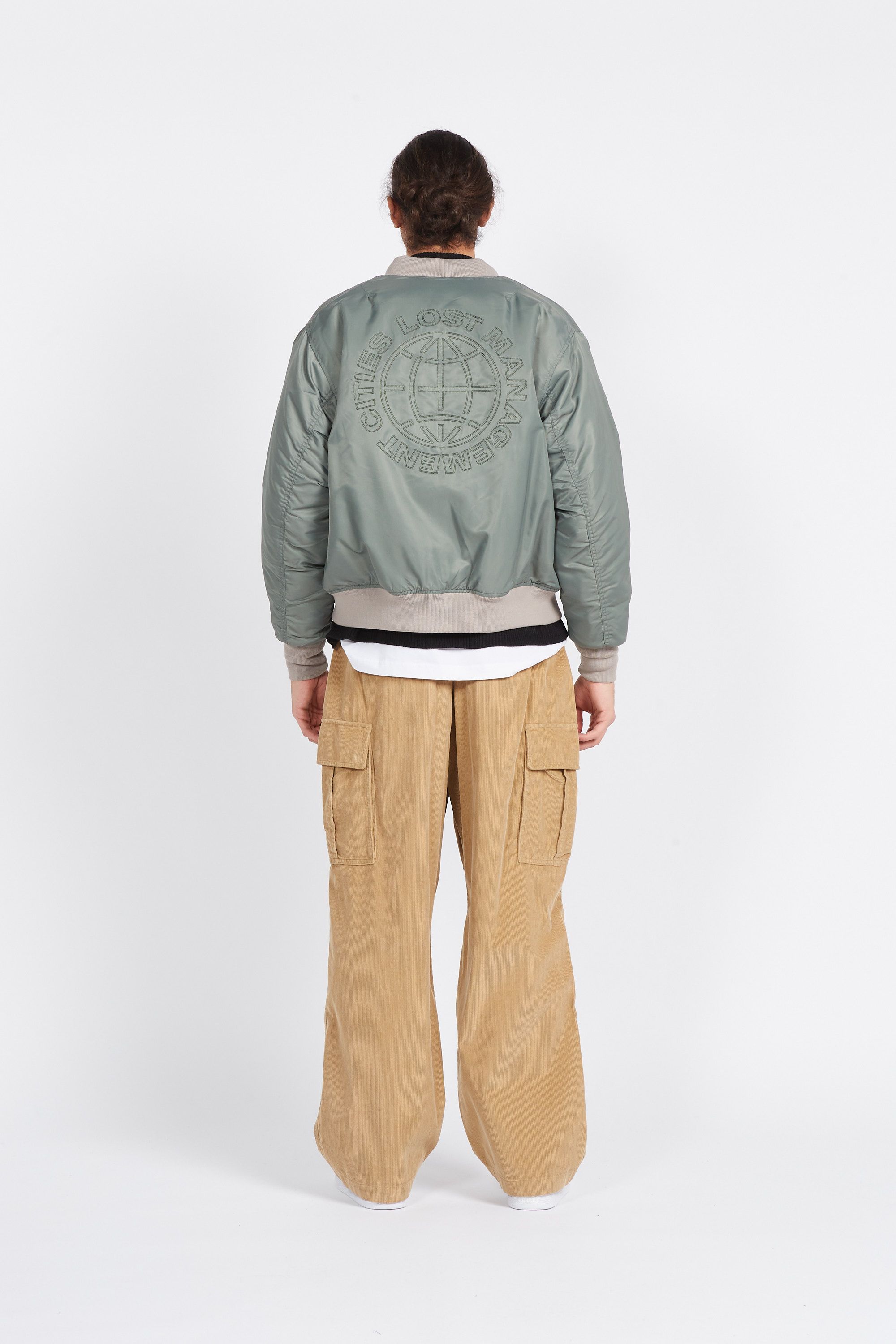 LOST MANAGEMENT CITIES Bomber WHELL MA-1 JACKET Kaki