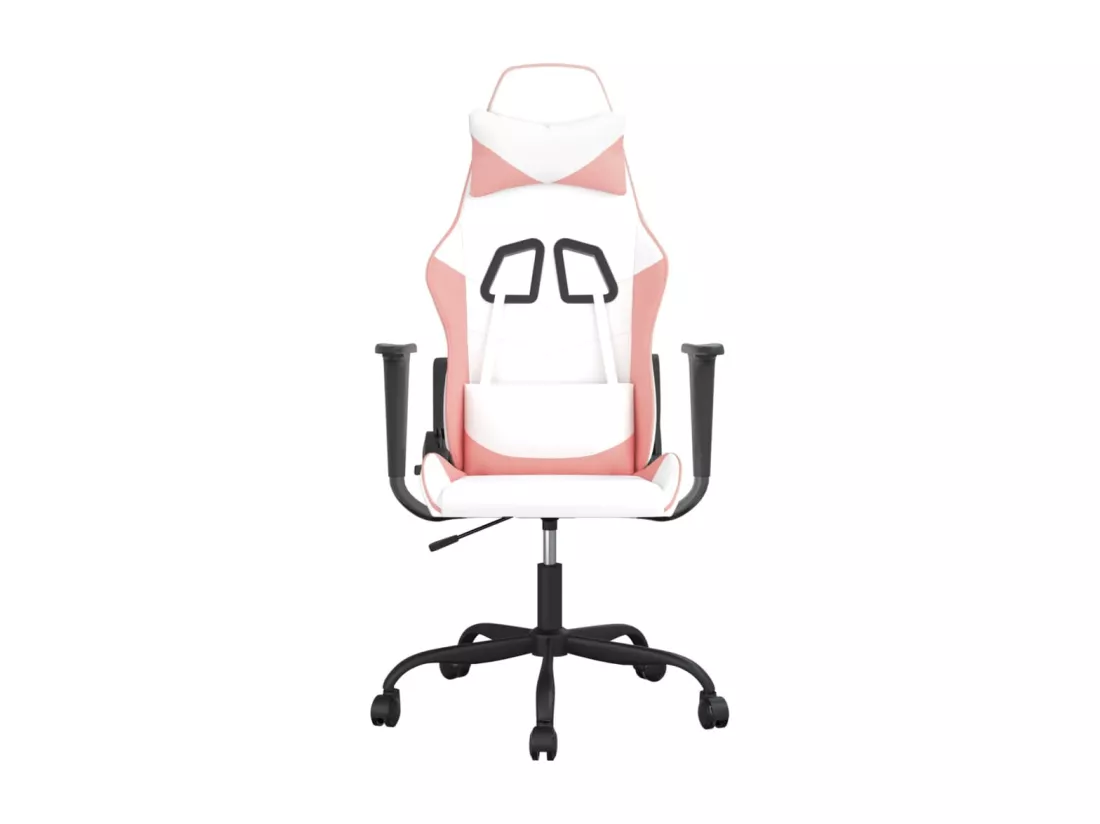 Chaise de jeu de massage Blanc et rose Similicuir