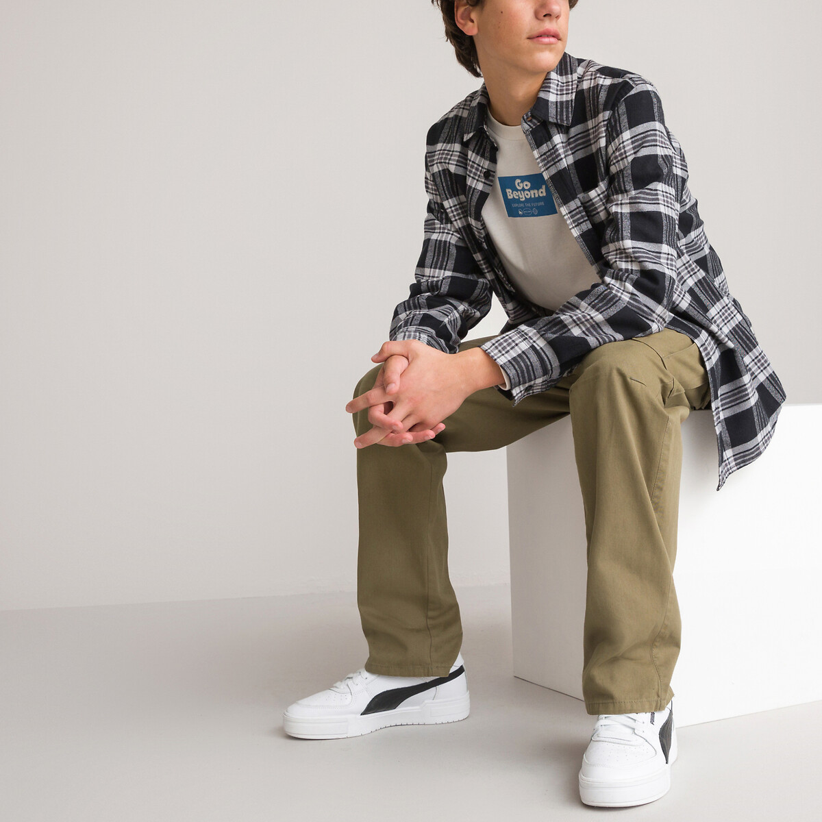 COLEÇÕES LA REDOUTE<br>Camisa xadrez de manga comprida