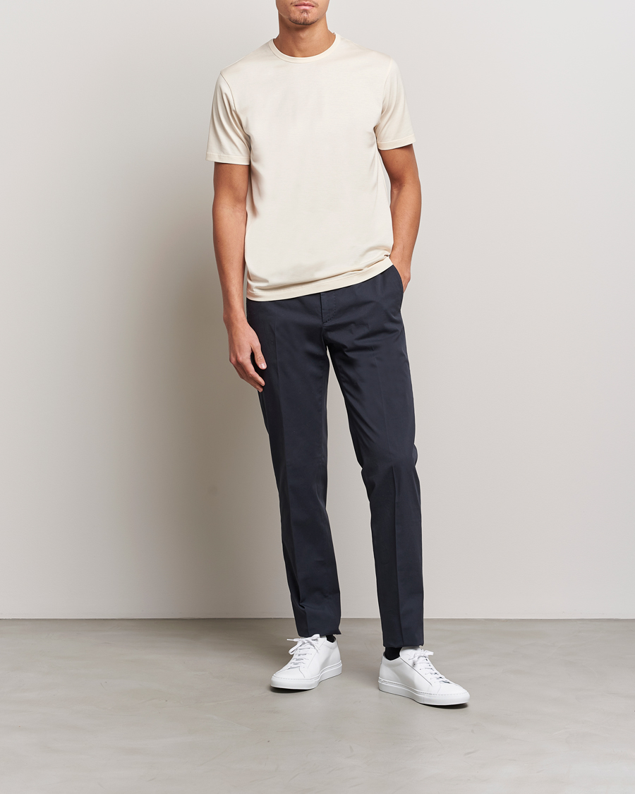 Sunspel Crew Neck Q82 Cotton T-Shirt Undyed