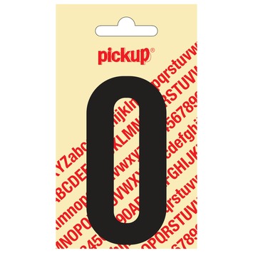 Pickup plakcijfer 0 zwart mat 90 mm