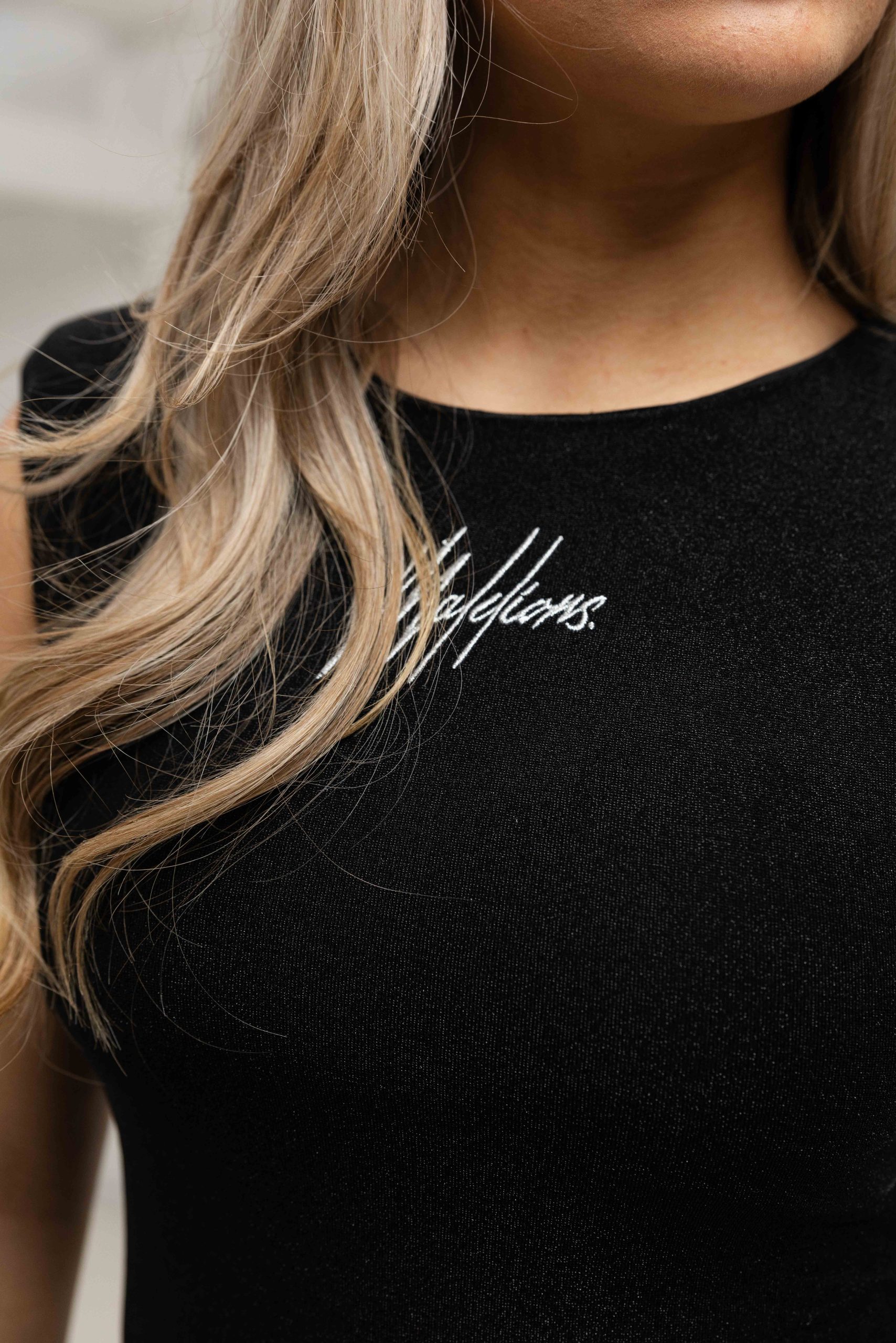 Malelions Sparkling Shoulder Bodysuit Dames Zwart