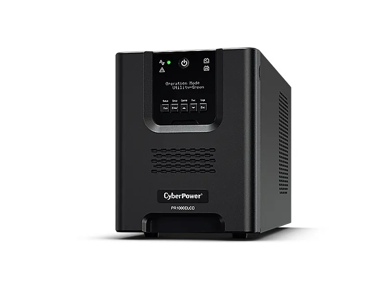 CyberPower Professional Series PR1000ELCD - UPS - AC 230 V - 900 Watt - 1000 VA - 12 At - RS-232, USB - output-stikforbindelser: 8