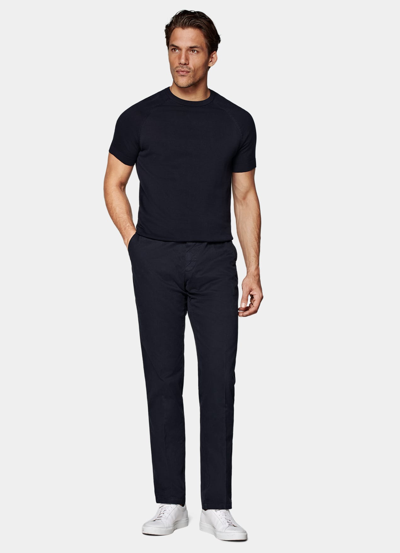 Chino Slim Leg Straight bleu marine