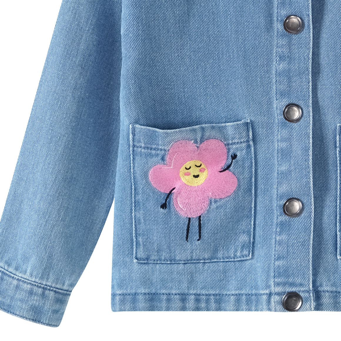 Topolino Mädchen Jeansjacke mit Stickereien hellblau