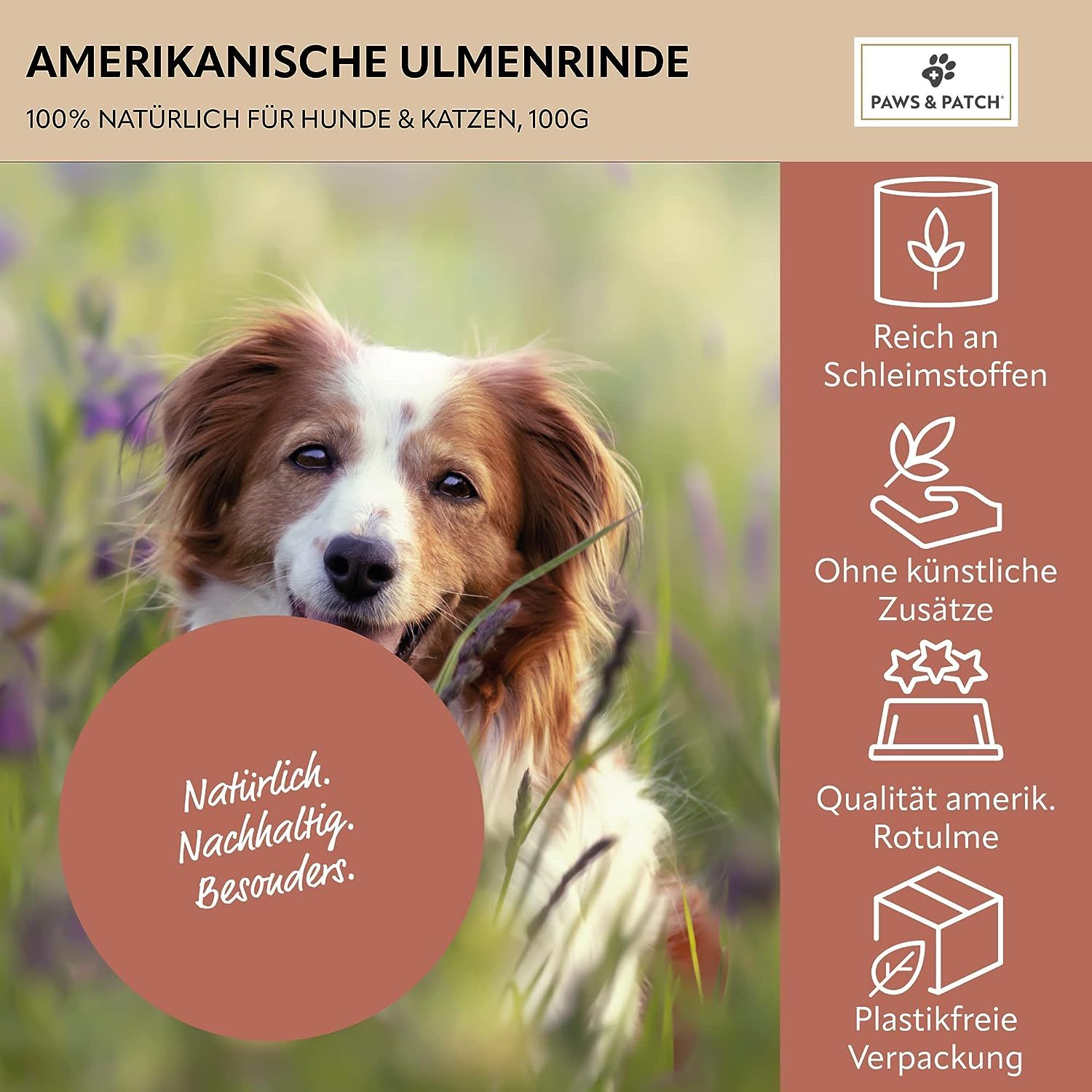PAWS&PATCH ULMENRINDE Pulver für Hunde und Katzen