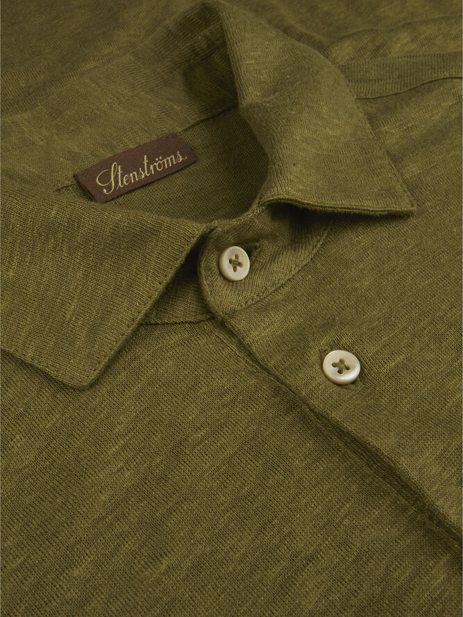 Stenströms Linen Polo shirt Green